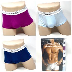 🌿Sale🌿 Calvin Klein 3 Pack Men's Cotton Stretch Low Rise Trunk Blue NB1085907